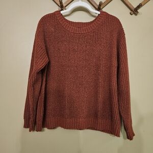 EVRI Red Chunky Knit Sweater OX – Cozy Holiday Fall Winter Pullover